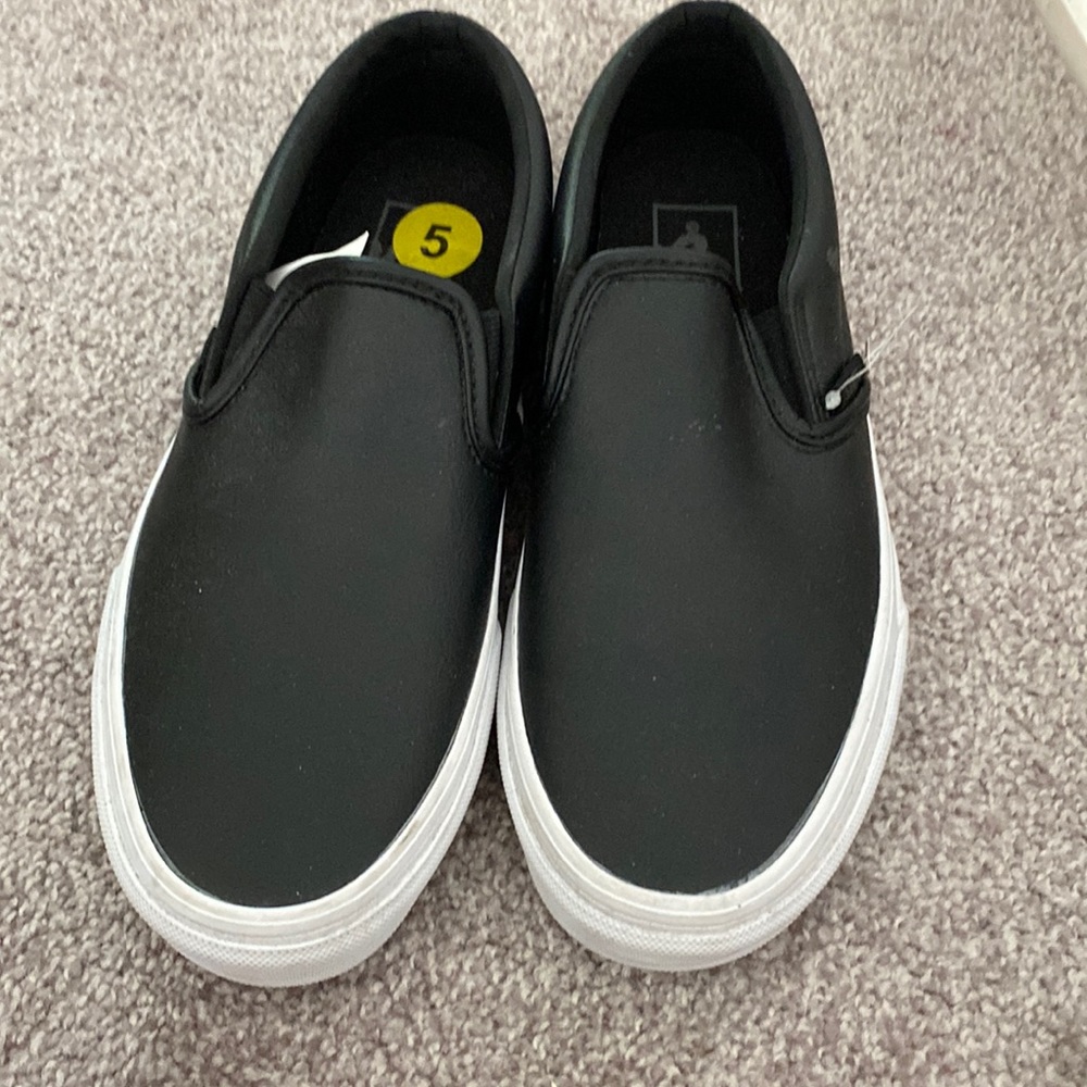 Brand new leather slip on Vans 6.5 women